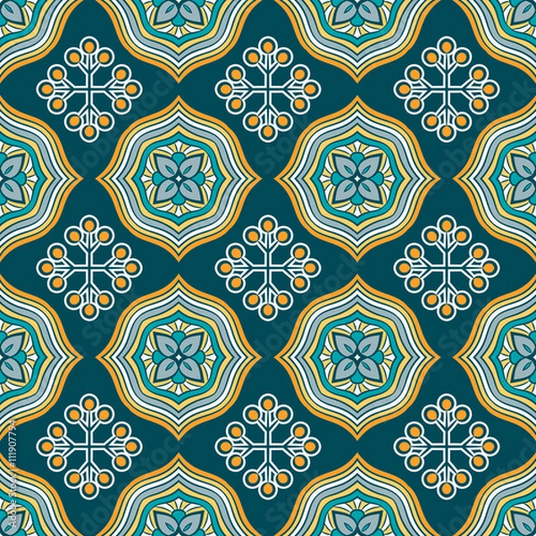 Fototapeta Ethnic floral seamless pattern