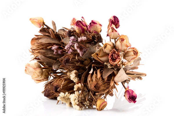 Fototapeta Decoration of dried flowers - roses