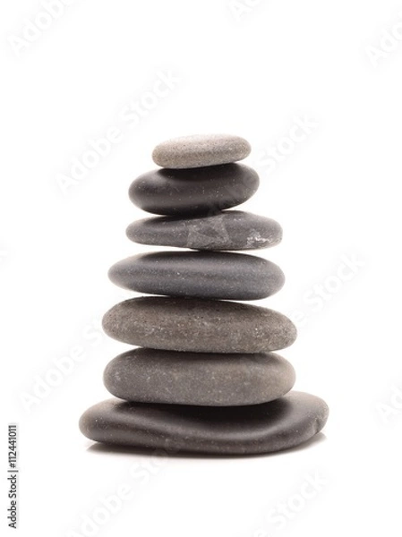 Fototapeta Pile of stones isolated on white background