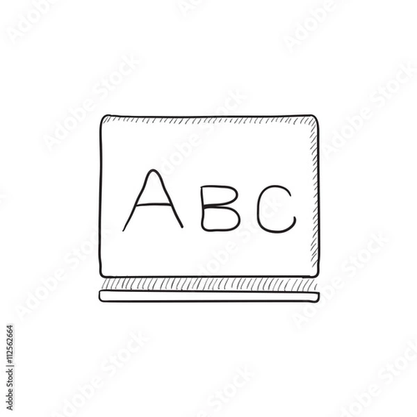 Fototapeta Letters abc on blackboard sketch icon.