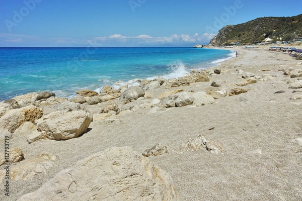 Fototapeta Stones in the water in Katisma Beach, Lefkada, Ionian Islands, Greece