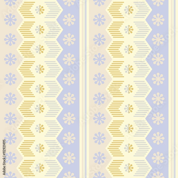 Fototapeta Ethnic boho seamless pattern with snowflakes. Print. Repeating background. Cloth design, wallpaper.