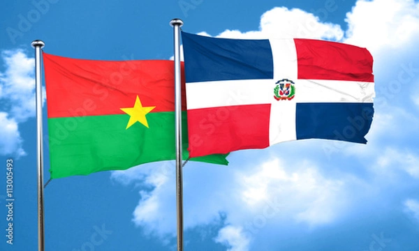 Fototapeta Burkina Faso flag with Dominican Republic flag, 3D rendering