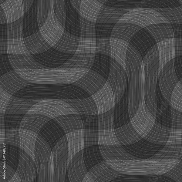 Fototapeta Shades of gray textured crossing waves