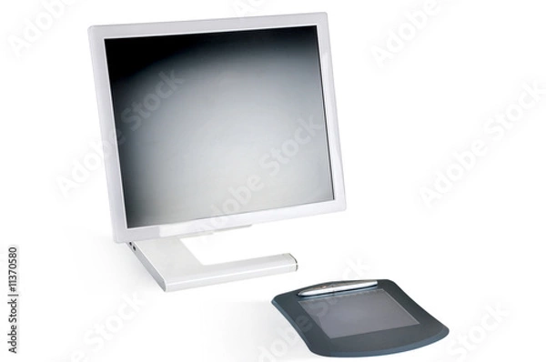 Fototapeta monitor and pen tablet