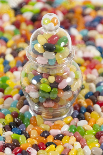 Fototapeta Jellybeans with a full jar