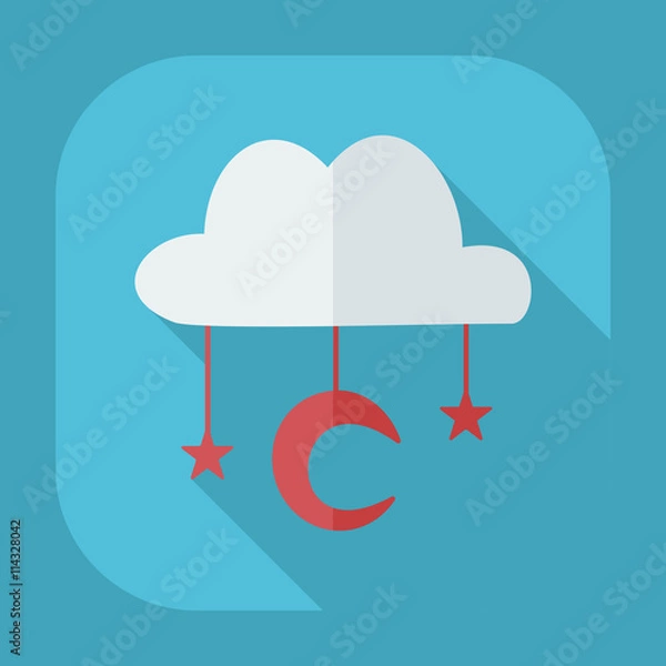 Fototapeta Flat modern design with shadow icons Muslim heaven