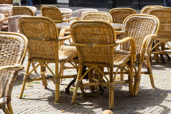 Fototapeta Leeres Straßencafé / Finanzkrise/Wirtschaftskrise 
