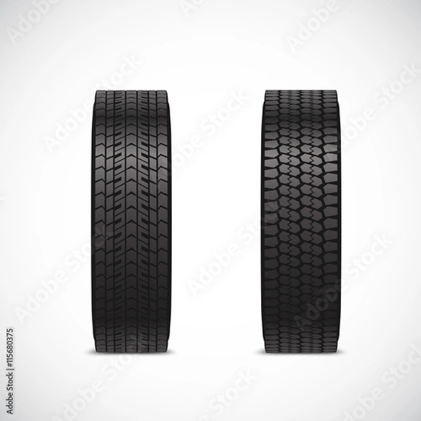 Fototapeta Black tires with tread