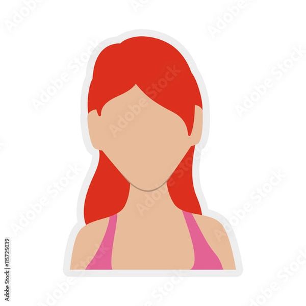 Fototapeta Avatar female concept represented by Woman head icon. Isolated and flat illustration