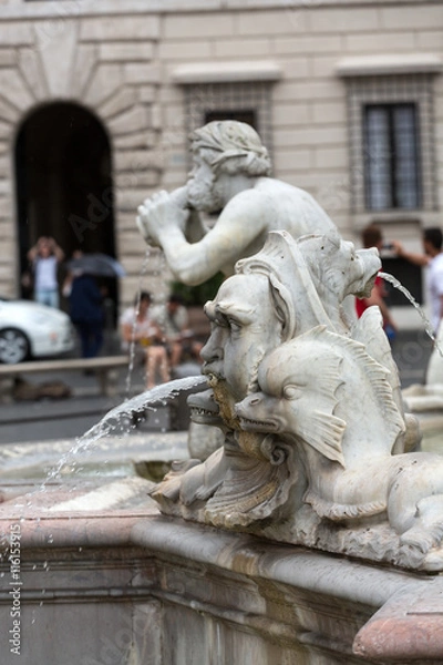 Fototapeta  Fontana del Moro (Moor Fountain) in Piazza Navona. Rome, Italy