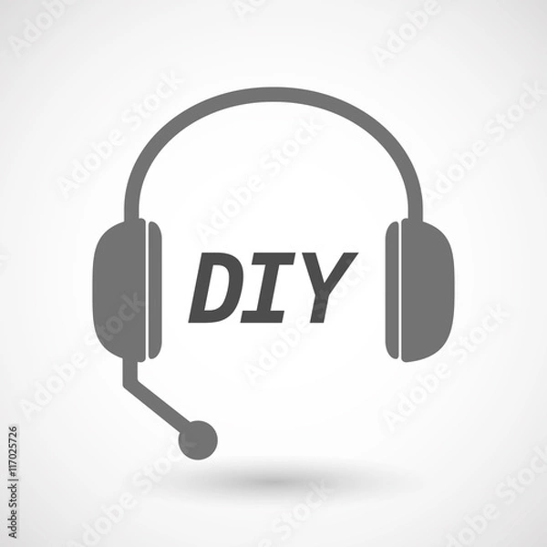 Fototapeta Isolated  headset icon with    the text DIY