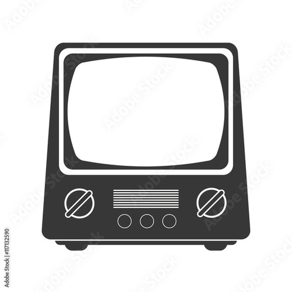 Fototapeta flat design retro classic tv icon vector illustration