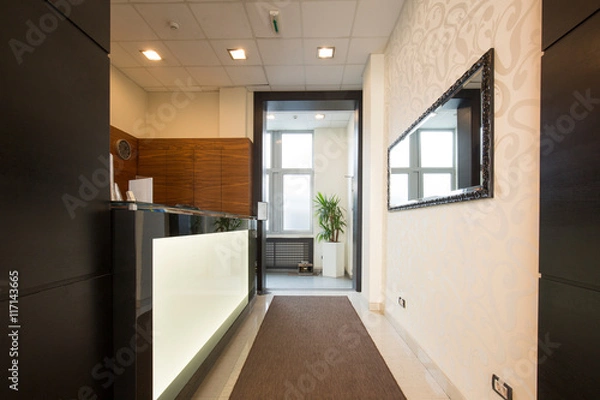 Fototapeta Reception desk in a modern hotel