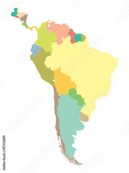 Fototapeta political map South America