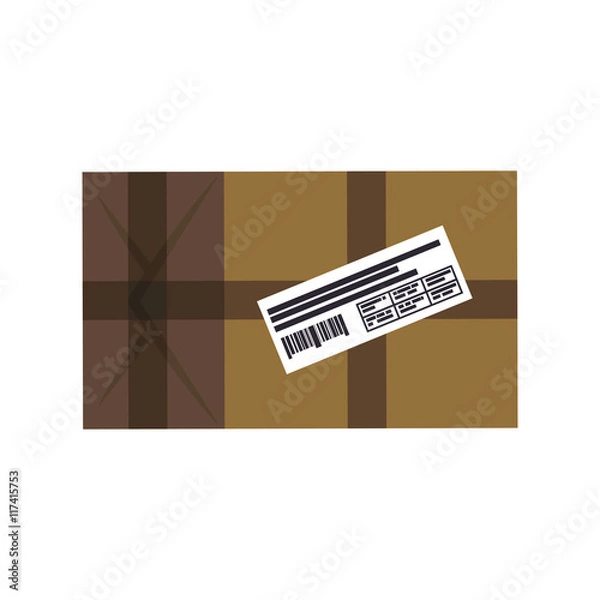 Obraz box package delivery shipping logistic security icon. Isolated and flat illustration. Vector graphic