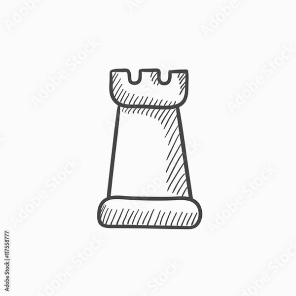 Fototapeta Chess sketch icon.