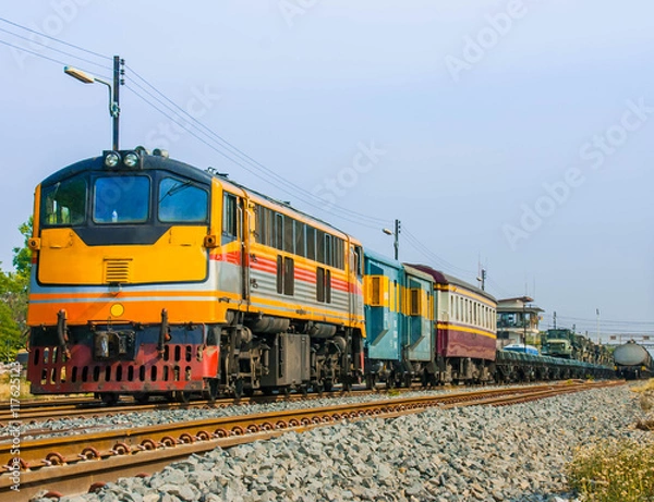 Fototapeta Freight train at station yard, 2016