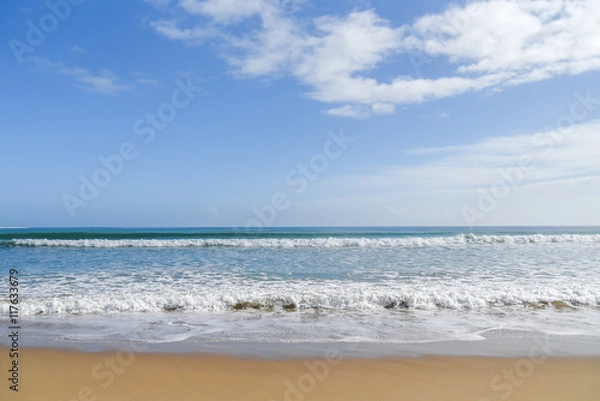 Fototapeta Tropical sea, beach and blue sky