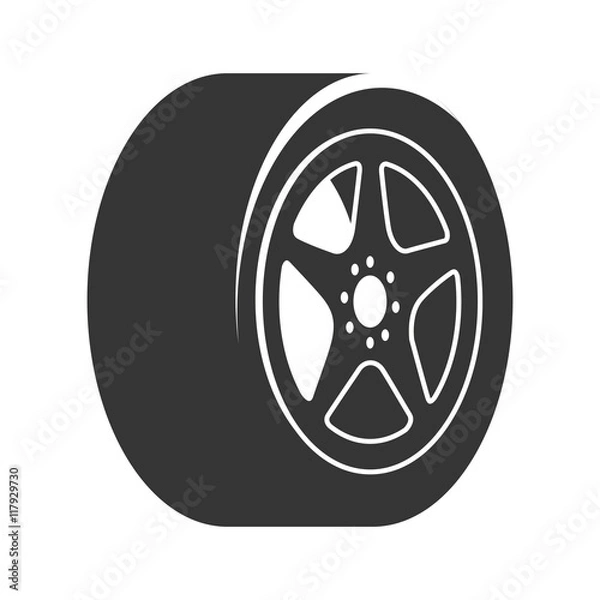 Fototapeta rim car tire vector graphic icon