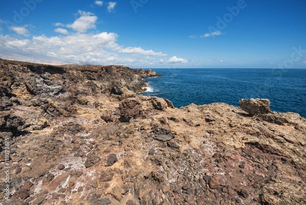 Fototapeta Volcanic landscape. South Tenerife coastline, Canary island, Spain.