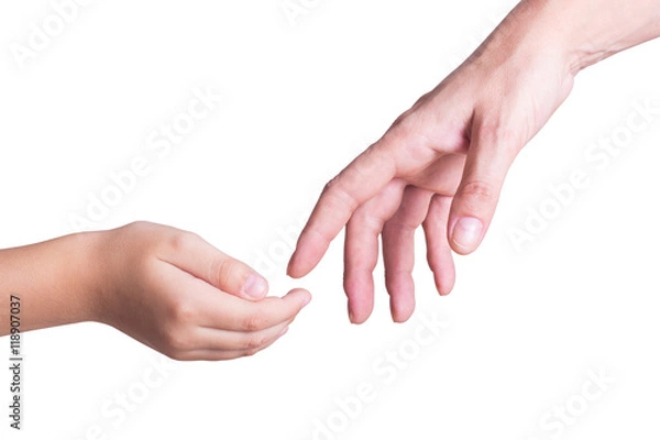 Fototapeta Woman and child hand