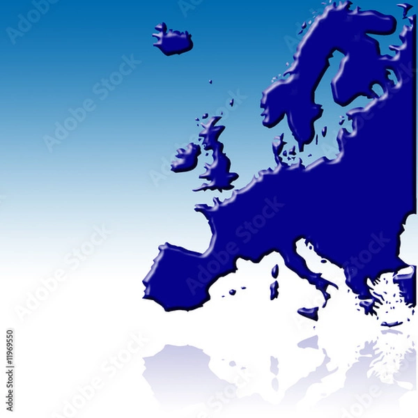 Fototapeta Mapa de Europa en azul para la web 2.0