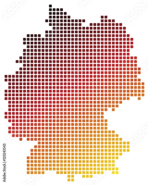 Fototapeta Deutschland Karte - Quadrate in den deutschen Farben