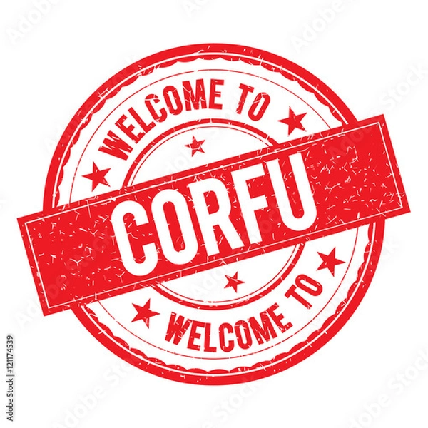 Fototapeta Welcome to CORFU Stamp Sign Vector.