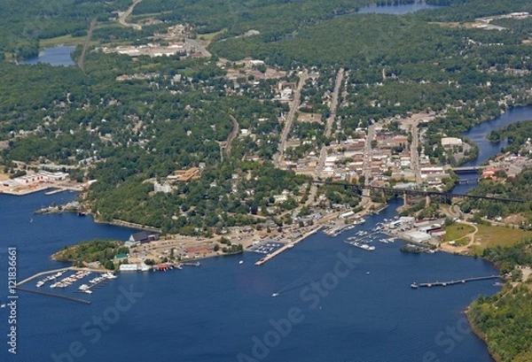 Fototapeta aerial view of Parry Sound, Ontario Canada