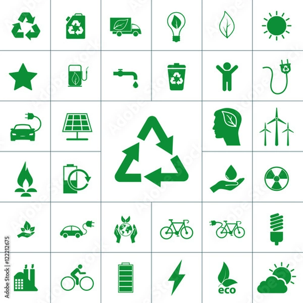 Fototapeta ecology icon set