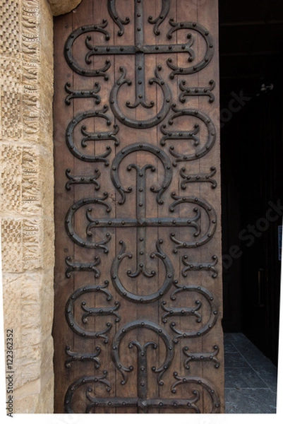 Fototapeta The basilica du Sacre Coeur in Paray-le-Monial. Side door