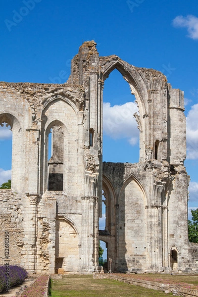 Fototapeta Maillezais. Ruines de la cathédrale saint Pierre, Vendée, Pays de Loire 