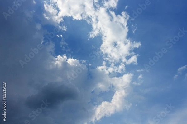 Fototapeta Dark blue sky and Cloud ,The vast blue sky and Soft Cloud white.