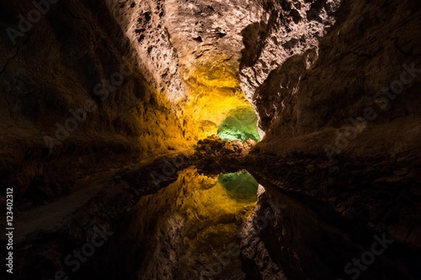 Fototapeta Cueva de los Verdes, Green Cave in Lanzarote. Canary Islands.