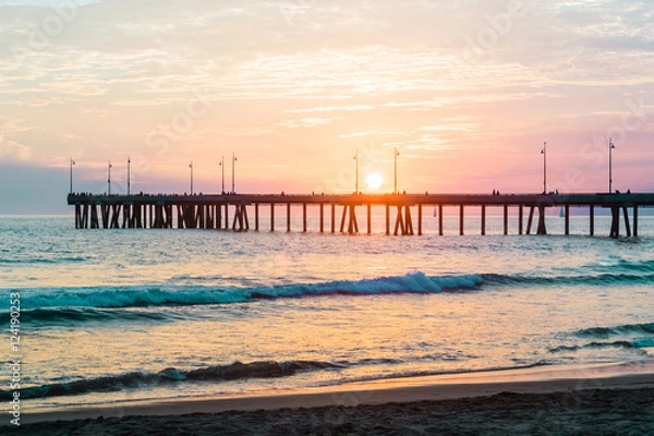 Fototapeta Sunset at Venice Beach, California