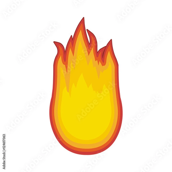 Fototapeta fire flame burning element icon over white background. vector illustration