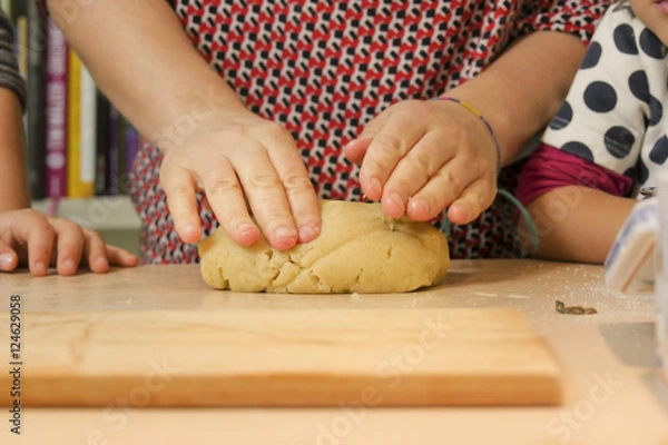 Fototapeta Mother and Daughter Preparing Christmas Cookies