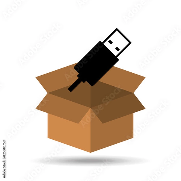 Fototapeta USB drive memory icon graphic vector illustration