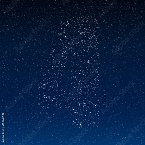 Obraz Vector abstract alphabet of stars. The starry sky.