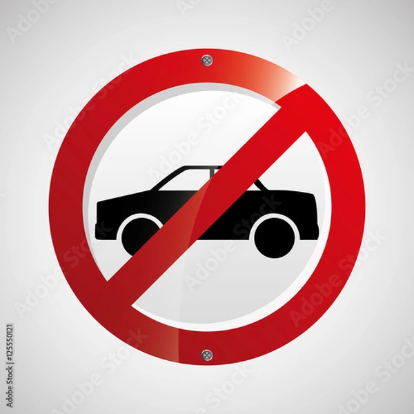 Fototapeta prohibited traffic sign round icon design vector illustration eps 10