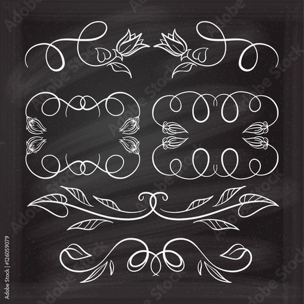 Fototapeta Vector calligraphic design elements.