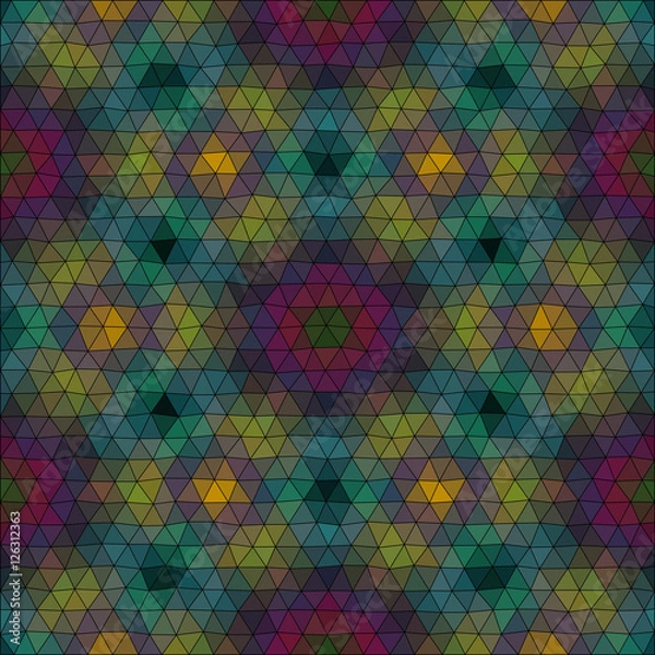 Fototapeta Kaleidoscopic low poly triangle style vector mosaic background