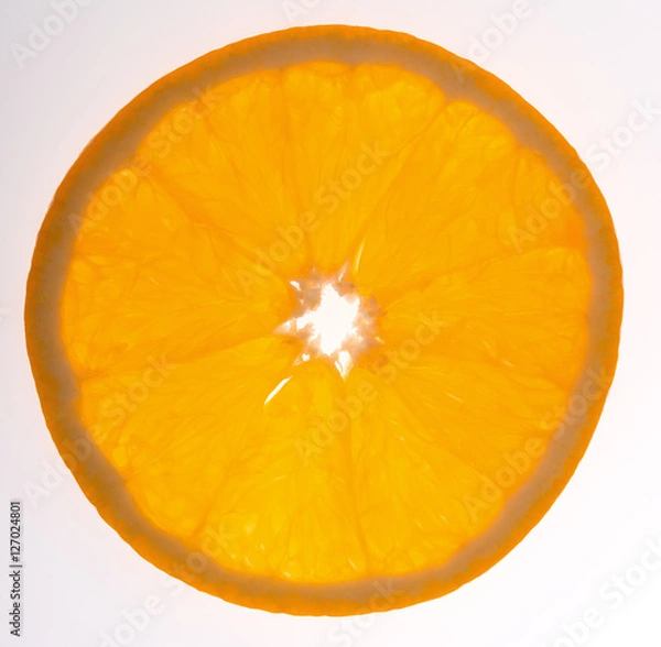 Fototapeta Half of orange on a white background