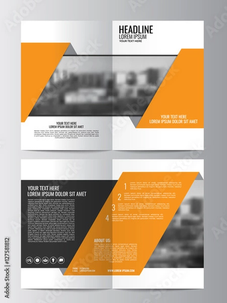 Fototapeta Brochure template. Can be used for magazine cover, business mockup.