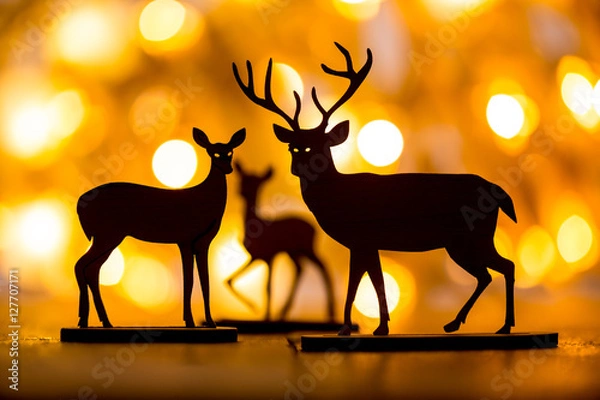 Obraz Christmas decoration on wooden background