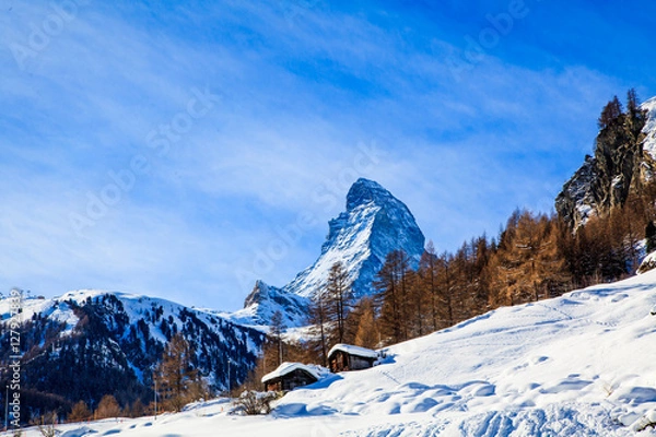 Fototapeta View of Matterhorn mountain. Matterhorn, Zermatt, Switzerland