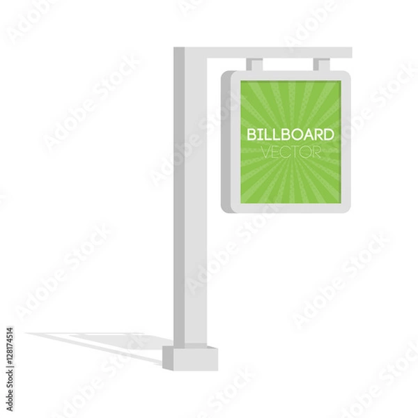 Obraz Advertise billboards, city light billboard. Flat 3d vector illustration for infographic