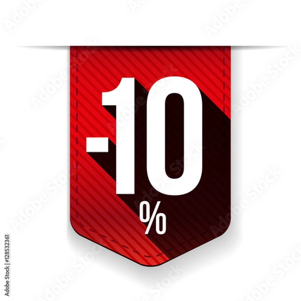 Fototapeta Sale ten percent off banner red ribon