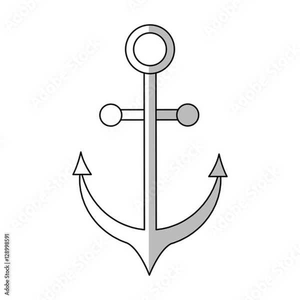 Fototapeta Anchor icon. Sea lifestyle nautical and marine theme. Isolated design. Vector illustration